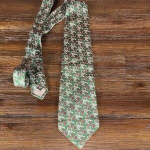 Fendi Green and Red Geometric Men's silk Tie